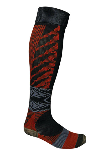 Boost Compression Sock in Individual-Recreational Style, Black with Orange Detail, Beginner, 15-20 mmHg Compression