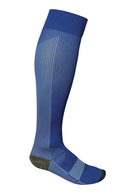 Boost Compression Sock in Individual-Recreational Style, Blue with Lt. Blue Detail, Professional, 20-30 mmHg Compression